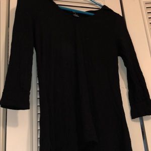 Black 3/4 Sleeve Top with Hood